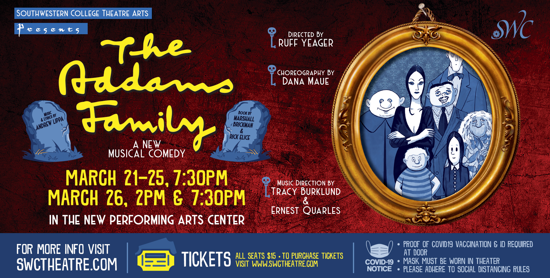 "Addams Family" event graphic.