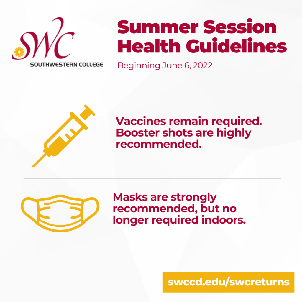 Southwestern College Updates Health Guidelines for Summer Session