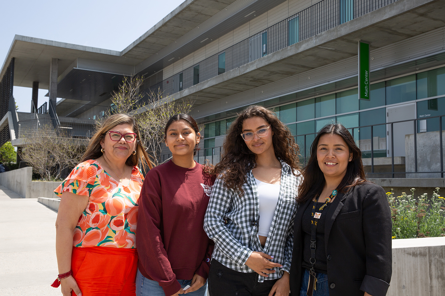 Dr. Guadalupe Corona, Office of Student Equity Programs and Services Director; Alejandra Garcia, Dreamer Center coordinator; and two Dreamer Center students at Southwestern College. 