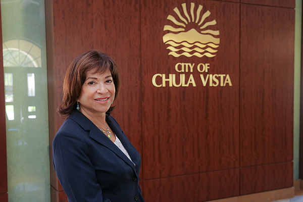 Former Chula Vista Mayor Mary Casillas Salas inside Chula Vista City Hall.